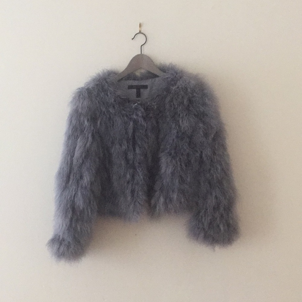 Cropped feathered jacket
